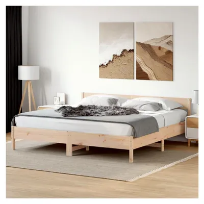 Produktbild von Bettgestell 200x200 cm aus Massivholz Kiefer
