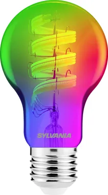 Produktbild von SYLVANIA Smart LED E27 | RGB - 16 Mio. Farben + Weiß | Vintage Glühbirne dimmbar | Mit Fernbedienung, App, Alexa, Siri & mehr steuerbar