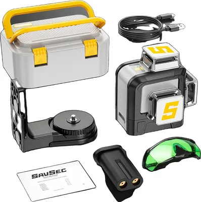 Image de SAVSEC 12 lignes Niveau laser, faisceau vert, 360° autonivelant, 12 lignes Niveau laser
