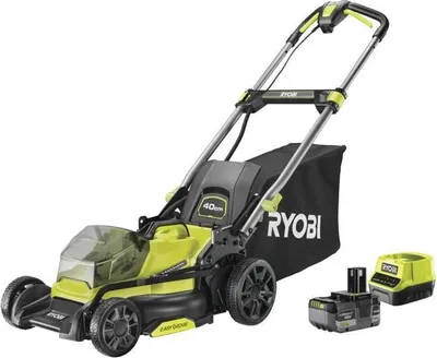 Produktbild von RYOBI 18V Akku-Rasenmäher , Brushless, 40 cm Schnittbreite, Mulchfunktion, 5,0 Ah Akku, 2,0 A Ladegerät, RY18LMX40C-150