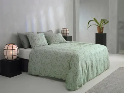 Produktbild von Zohome Satinado Bettbezug - 200x220 cm – Baumwoll-Satin – Hochwertige Bettwäsche mit Uni motiv – Weich - Atmungsaktiv und Hautfreundlich – inkl. 80x80 cm Kissenbezug – Grün
