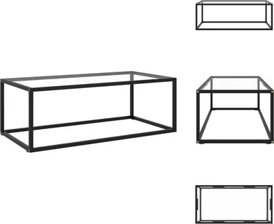 Zdjęcie produktu dla vidaXL Stolik kawowy czarny z hartowanego szkła 100x50x35 cm - Stoliki kawowe