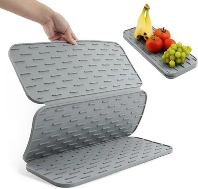 Obrázok produktu pre Silikónová podložka s rozmermi 40 x 50 cm – povrch odolný voči teplu – sivá
