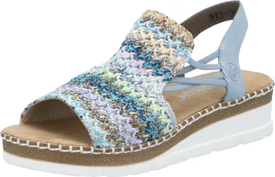 Produktbild von Rieker Keilsandaletten - Blau / Multi / Aqua Textil : Normal : 38 Größe: 38 Weite: Normal