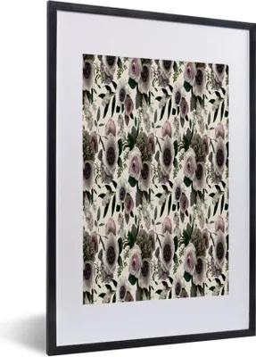 Produktbild von MuchoWow® MuchoWow® Gerahmtes Poster Blumen - Flora - Rosa 40x60 cm - Poster mit zchwarzem Bilderrahmen - Poster in Rahmen