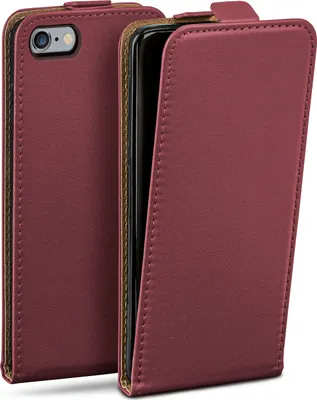 Produktbild von moex® Flip Case kompatibel mit iPhone 6s / iPhone 6 - Hülle mit 360 Grad Schutz, Weinrot