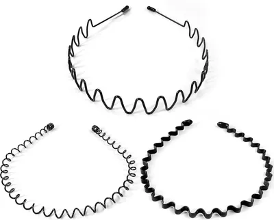 Produktbild von 3er Set Metall Haarbänder für Männer und Damen, Rutschfestes Elastisches Stirnband, Haarreifen für Sport & Yoga