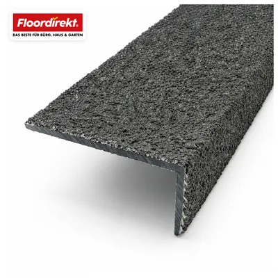 Productafbeelding van Profiel voor traptreden, kern van glasvezelversterkt kunststof (GFK) met een antislipcoating van aluminiumoxide, antislip. Lengte: 134 cm