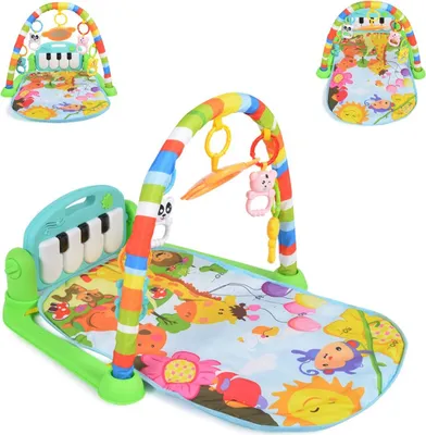 Produktbild von Moni Spielcenter Fitness Boy, Dschungeltiere Spielbogen Krabbeldecke Musiktasten grün