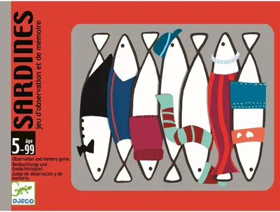 Produktbild von Djeco Sardines Kartenspiel 12x12 cm, 50 Karten, 2-4 Spieler, 15 Min.