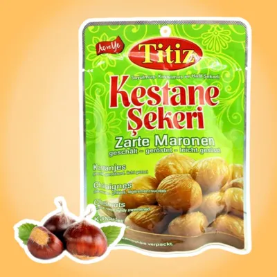 Produktbild von Kestane Şekeri Zarte Maronen – Süße Esskastanien – 125 g