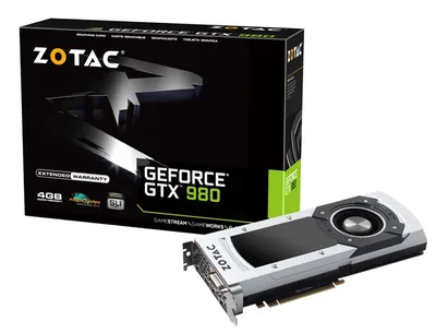 Produktbild von Zotac NVIDIA Geforce GTX 980 4GB, Aktiv, NVIDIA, GeForce GTX 980, GDDR5-SDRAM, PCI Express x16 3.0, 3840 x 2160 Pixel
