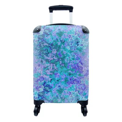 Produktbild von MuchoWow® Koffer Handgepäck Trolley Rollkoffer Kleine Reisekoffer mit 4 Rollen - Muster - Farbe - Blau - Cabin Size < 55x40x23 cm & 55x40x20 cm - Fotokoffer - Kabinenkoffer - Boardgepäck - Reise-Box - Reisekoffer - Reisegepäck - Koffer mit Bild - Trolley für Kinder