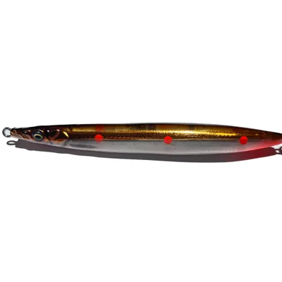 Zdjęcie produktu dla Savage Gear OŁÓWEK SANDEEL 9CM 13G ZATAPIALNY BRĄZOWO-MIEDZIANY CZERWONE KROPKI