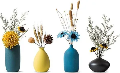 Produktbild von Famanu Keramische Vasen für Blumen - 4 Farben, Handgemacht, Modern