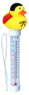 Productafbeelding van Zwembad Thermometer - Drijvende Watermeter - Watertemperatuur Meten - Helder Display - 21.4 cm - Wit
