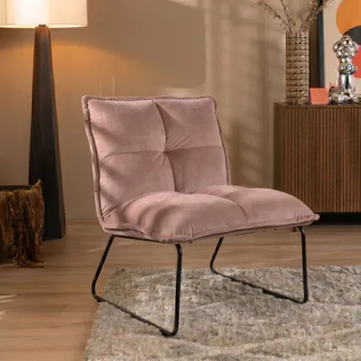Produktbild von Bronx71 Samt Sessel Malaga modern rosa
