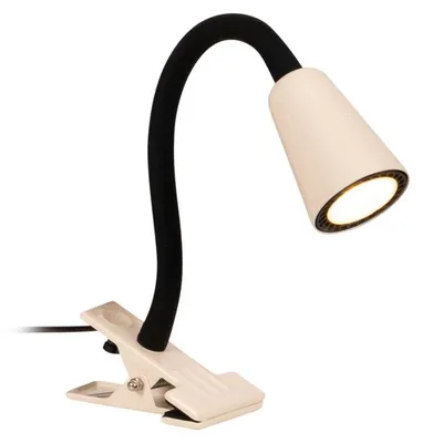 Produktbild von Leselampe Metall Flexarm 27 cm hoch Klemmleuchte Beige Schwarz GU10 Modern Tischleuchte