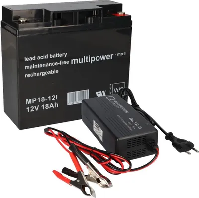 Obrázek produktu pro Sada Q-Batteries BL 12-5 nabíječka 5A + Multipower MP18-12 olověná gelová baterie 12V 18Ah 17Ah