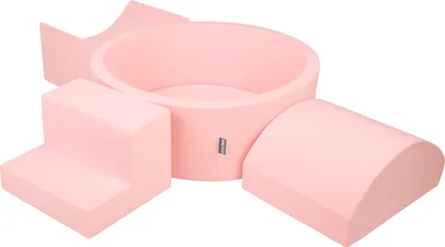 Zdjęcie produktu dla KiddyMoon piankowy plac zabaw ppzp-ok30d-134 z piłeczkami różowy: babyblue-pudrowy róż-perła basen 300/rampa l/półwałek l/schodek zabawka plac zabaw