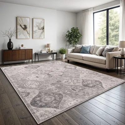 Produktbild von TT Home Boho Vintage Teppich Wohnzimmer Kurzflor – Retro Design, rutschfest & pflegeleicht, modern für Esszimmer & Flur Waschbar Größe 240x340 cm