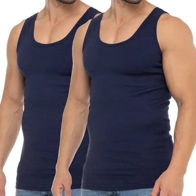 Produktbild von Celodoro Herren Business Tank Top (2er Pack) Achselhemd aus Baumwolle - Navy M