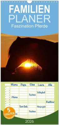 Produktbild von Familienplaner 2026 - Faszination Pferde mit 5 Spalten (Wandkalender, 21 x 45 cm) CALVENDO