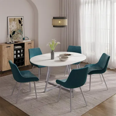 Obrázek produktu pro Jídelní stůl Vicco Loyd Bílá/šedá 120 x 120 cm rozšiřitelný, Model 56516