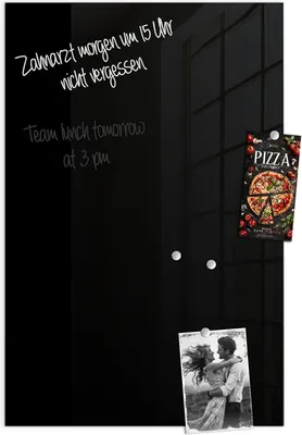 Produktbild von Magnettafel 60x90cm Pinnwand Whiteboard beschreibbar - Schwarzer Hintergrund