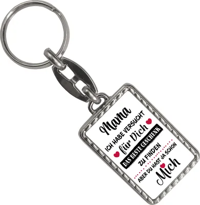 Produktbild von Mama - das beste Geschenk für dich bin ich Schlüsselanhänger mit Bordüre