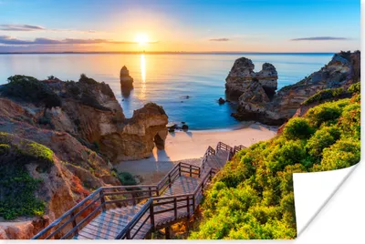 Produktbild von MuchoWow® Poster Strand - Meer - Portugal 90x60 cm - Schlafzimmer