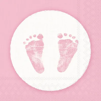 Produktbild von Ambiente Servietten Babyfüße 33 cm rosa