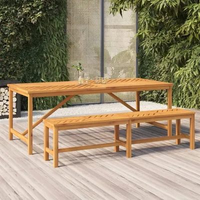 Image de The Living Store Table de jardin 200x90x74 cm Bois massif d'acacia