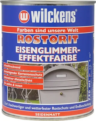 Produktbild von Wilckens Rostorit Eisenglimmer Effektfarbe seidenmatt, 750 ml, Schwarz