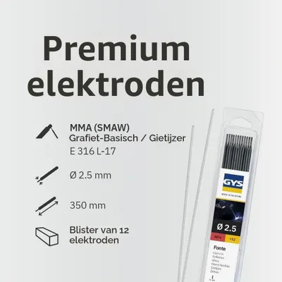 Obrázek produktu pro Elektroda - Litinová - Ø 2,5 mm - 1 kus - Blistr