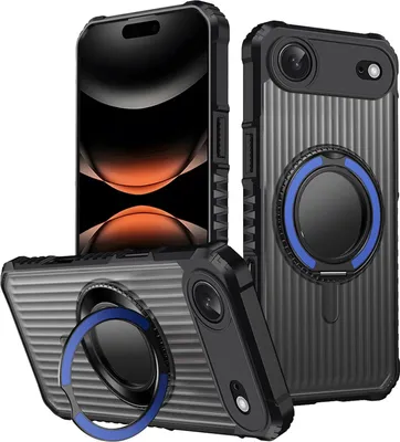 Produktbild von MagSafe Hülle für Apple iPhone 17 Air mit 360 Grad Ring Halter Kameraschutz Blau