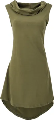 Produktbild von Psytrance Festival Minikleid, Boho Kleid zum Schnüren - Olivegrün, Damen, Elasthan,Baumwolle, Größe: S