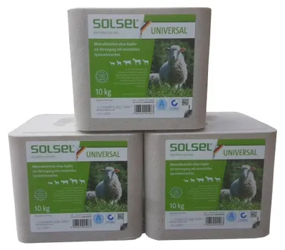 Produktbild von Solsel Universal 3x10kg Mineralstein ohne Kupfer Salzleckstein Leckstein