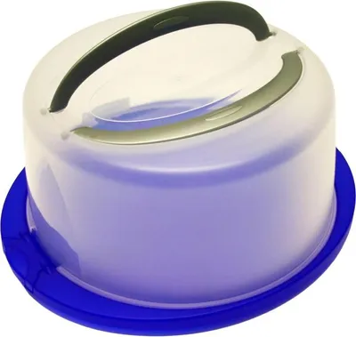 Produktbild von Schulz 440940 Tortenhaube Tortenplatte blau oder hellgrau Haube transparent Tragegriffe