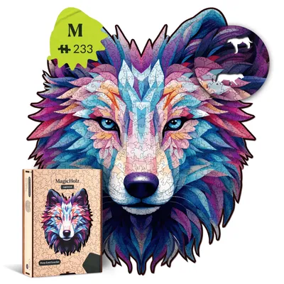 Produktbild von Sharp-Eyed Guardian Wolf Holzpuzzle (2D)