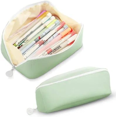 Produktbild von Federmäppchen,Mäppchen,Uni Stiftemappe,Stiftetasche Pencil Case, Schrein mit Reißverschluss,Pencil case,Uni Federtasche Pencil Case,Große Kapazität Briefpapier Pouch(Grün)