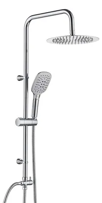 Immagine prodotto di Sistema di irrigazione a pioggia, senza rubinetto, in acciaio inossidabile, con soffione rotondo da 25 cm