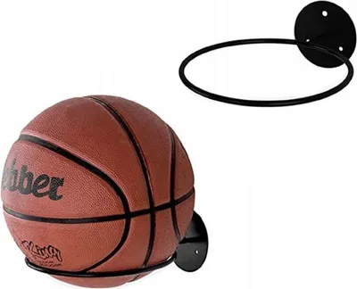 Produktbild von QLS Ballhalterung Wandmontiert aus Metall für 1 Basketball Fußball Schwarz 11087