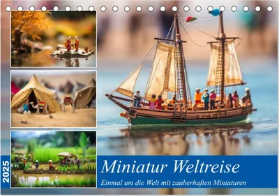 Produktbild von Miniatur Weltreise (Tischkalender 2025 DIN A5 quer), CALVENDO Monatskalender