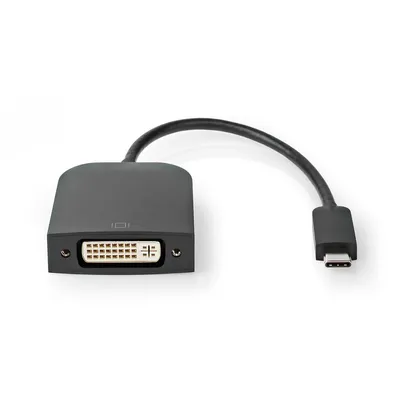 Produktbild von Nedis USB-C Adapter - USB 3.2 Gen 1 - USB-C Stecker - DVI-D 24+1-Pin Buchse - 1080p - 0.20 m - Rund - Vernickelt - PVC - Schwarz - Umschlag