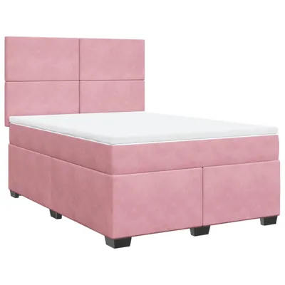 Produktbild von Boxspringbett mit Matratze Rosa 140x190 cm Samt