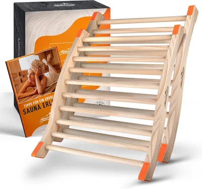Produktbild von ALPENHAUCH Sauna Rückenlehne aus 100% Naturholz [2 Stück] - Ergonomische Rückenlehne mit geschwungener S-Form
