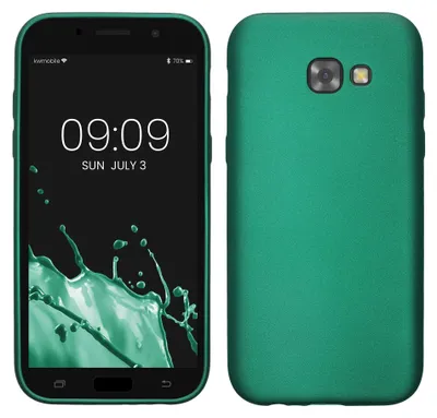 Obrázek produktu pro Pouzdro na mobil kwmobile pro Samsung Galaxy A5 (2017) – silikonové pouzdro s metalickým leskem – ochranné pouzdro – metalická tmavě zelená