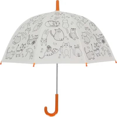 Produktbild von Regenschirm D70cm Katzen zum ausmalen + 9 Malstift