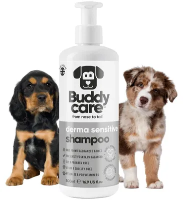 Immagine prodotto di Shampoo Derma Sensitive di Buddycare - Shampoo per cani per pelli sensibili - Con aloe vera e provitamina B5 (500 ml)